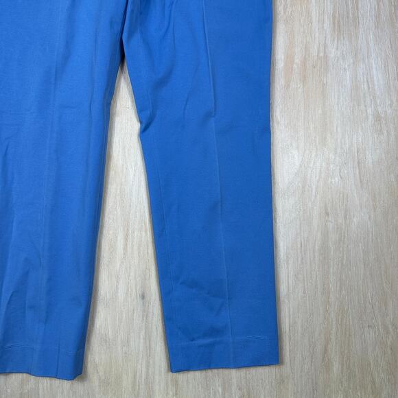 NWT Talbots Blue Cotton Spandex Stretch Straight Leg Ankle Career Dress Pants 12 - Picture 4 of 14